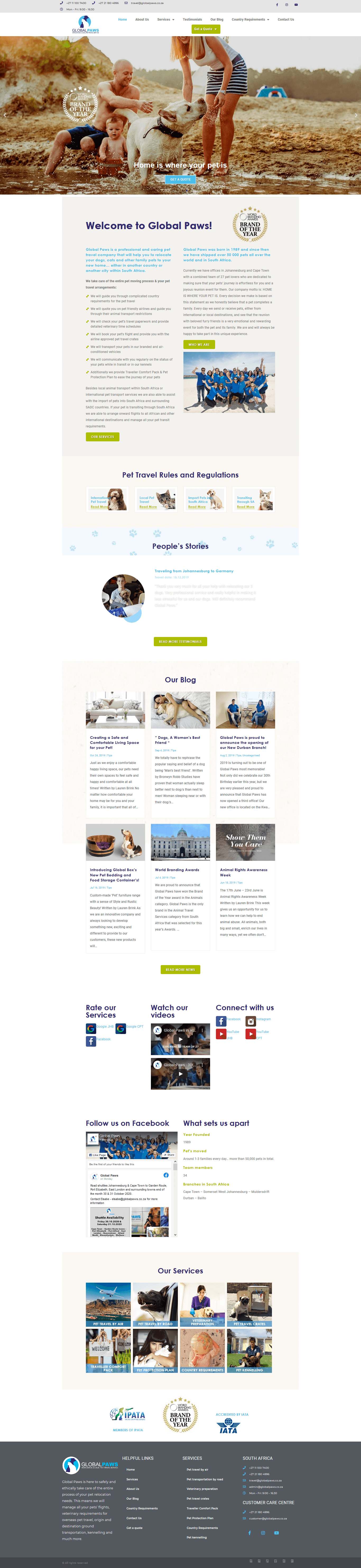 Pet care website design project